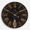 Bond Street 30' Black Wall Clock, by Uttermost, 29.5" width x 29.5" height x 2.5" depth thumbnail 1