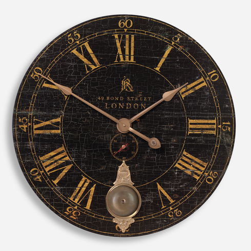 Bond Street 30" Black Wall Clock