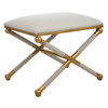 Socialite White Small Bench, Benche by Uttermost, 24" width x 20.25" height x 17" depth thumbnail 1