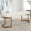 Infinity Gold Bench, Benche by Uttermost, 60" width x 19" height x 16.25" depth thumbnail 2