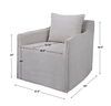 Welland Gray Swivel Chair, Furniture by Uttermost, 27.5" width x 28.5" height x 33.5" depth thumbnail 3