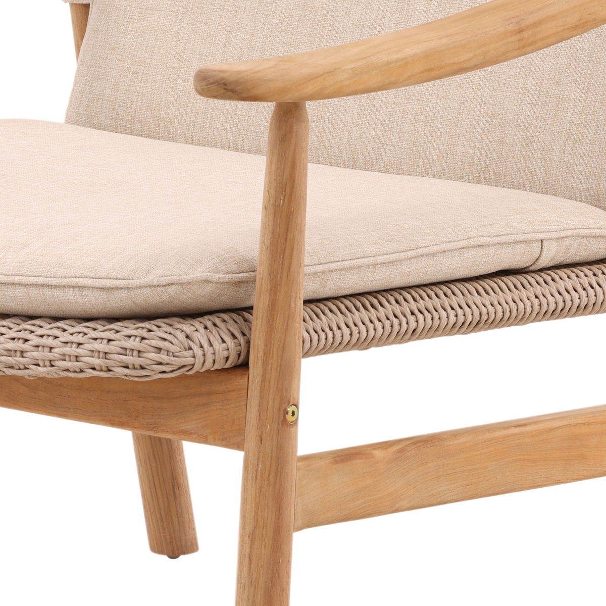 Wembley Outdoor Occasional Chair Beige, Accent Chair by Dovetail, 28" width x 31.5" height x 29.25" depth View 6
