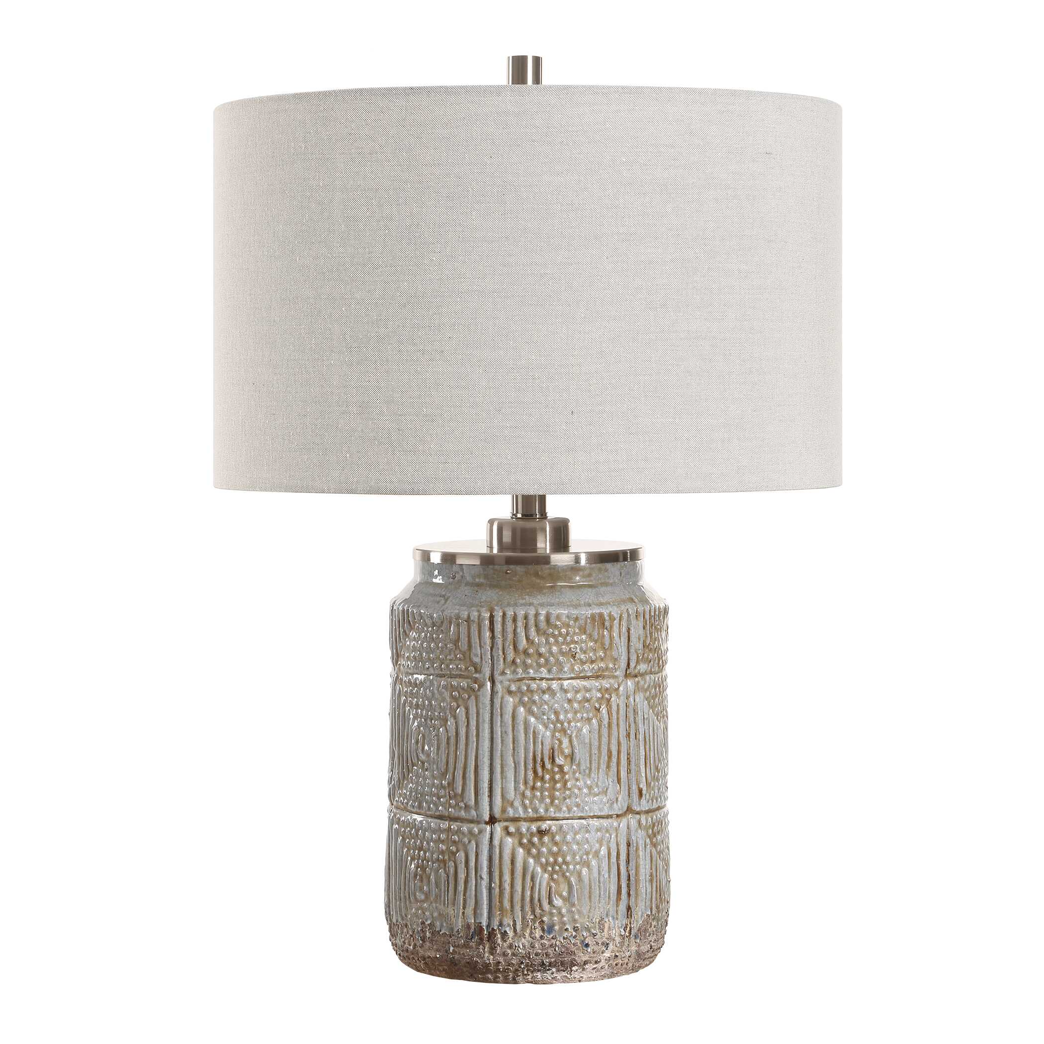 Graydon Gray Table Lamp, by Uttermost, 17" width x 24.5" height x 17" depth View 5