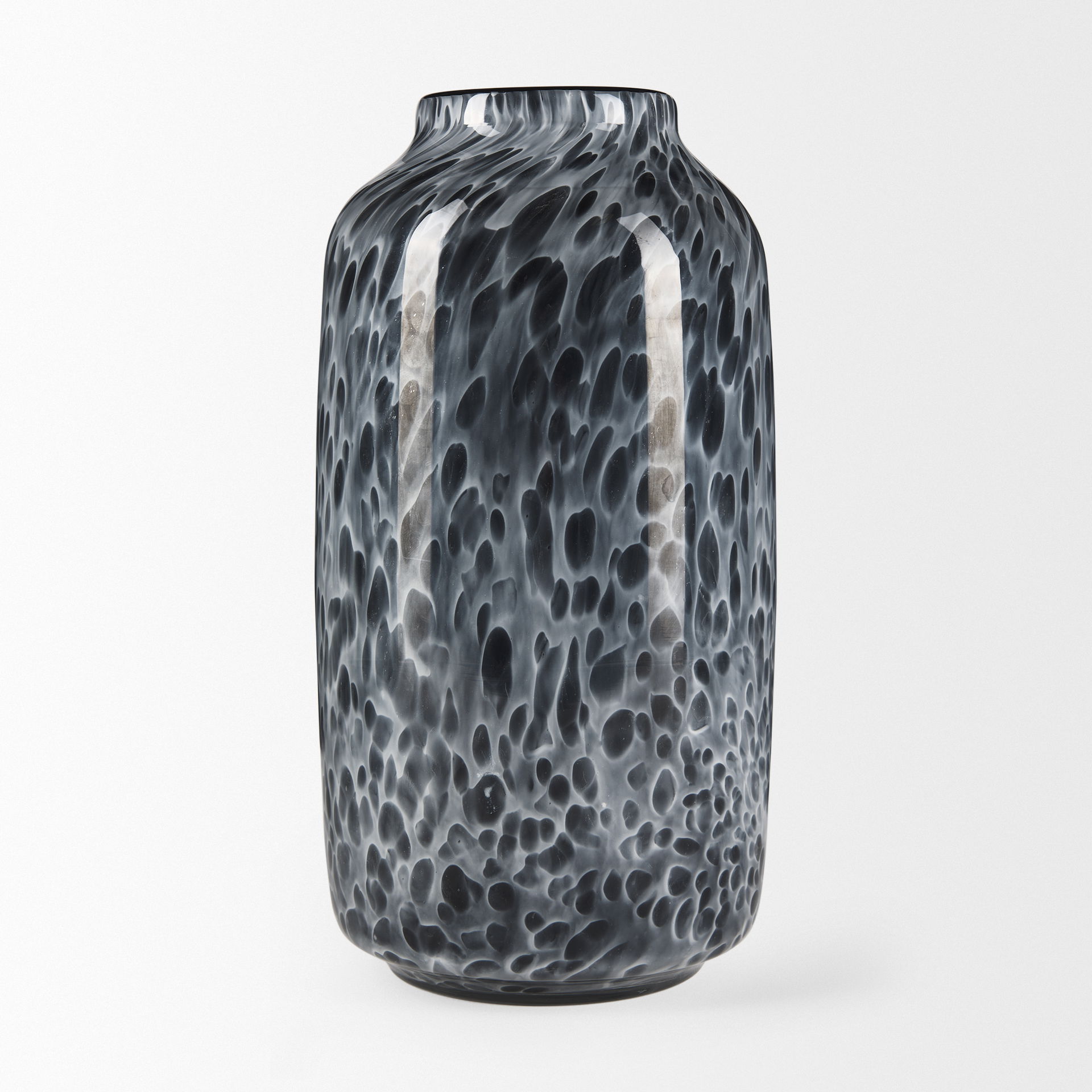 Masai Medium Black Mottled Glass Vase large image 