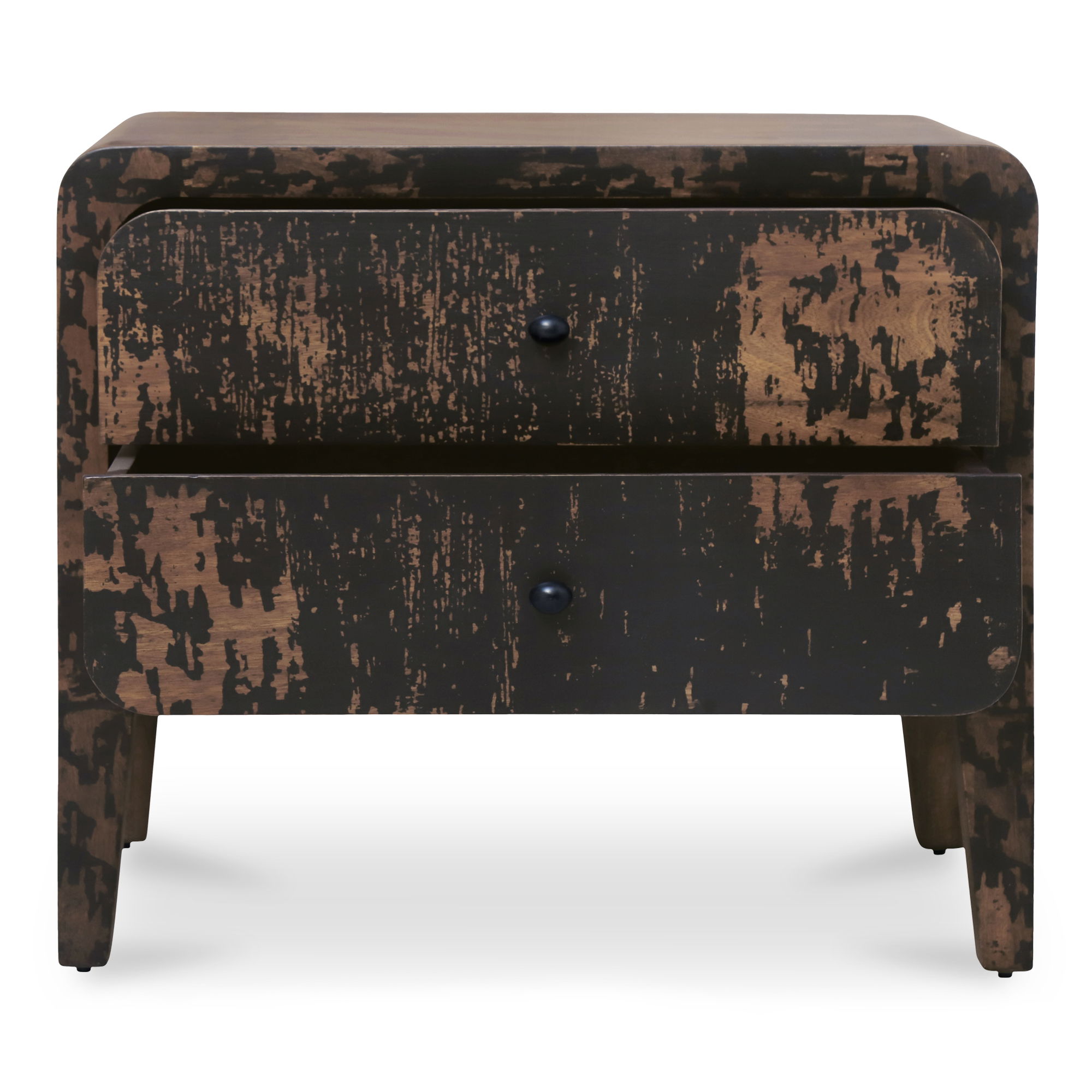 Iris Nightstand Distressed Black, by Moe's Home, 30" width x 26" height x 19" depth View 4