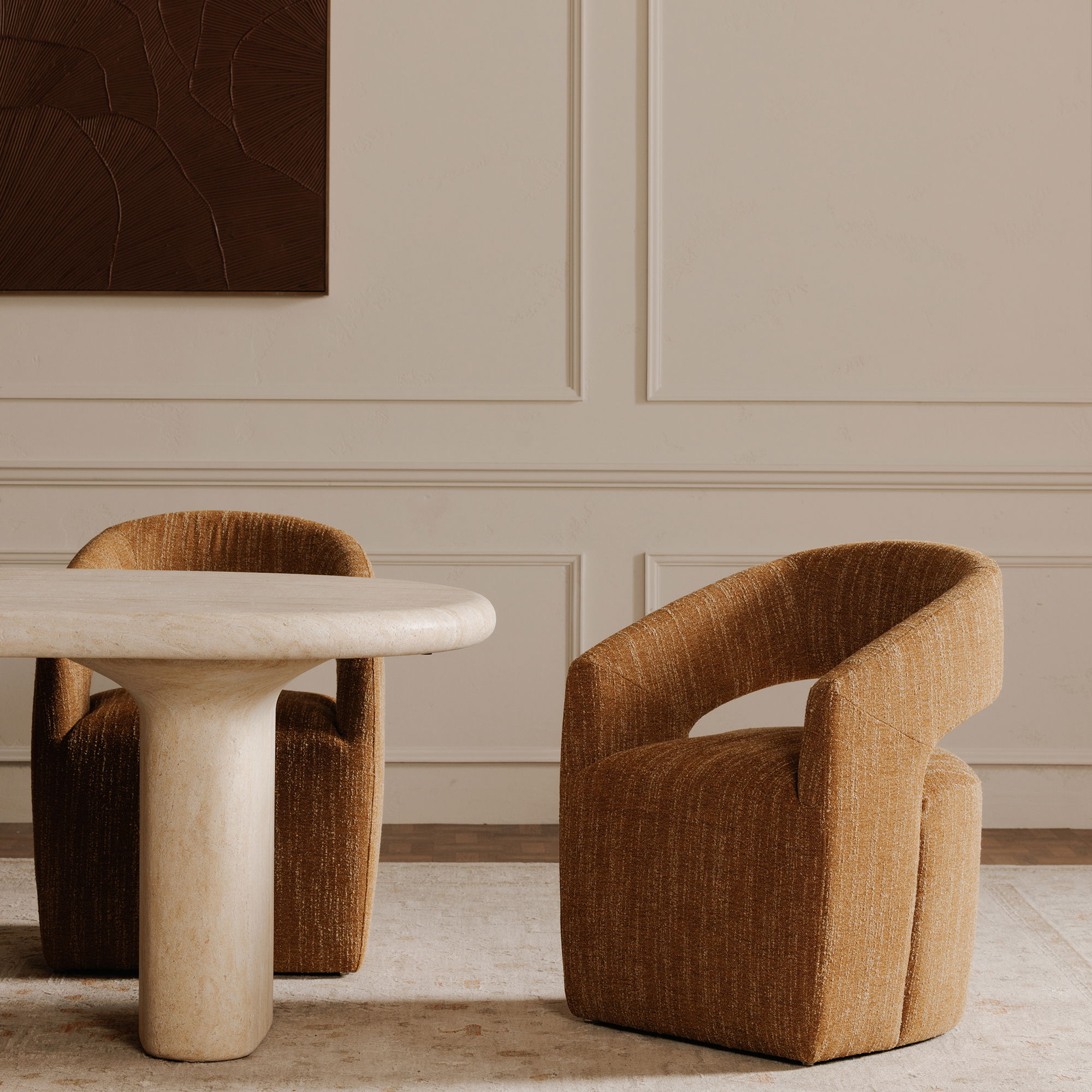 Barrow Rolling Dining Chair Amber Glow large image 