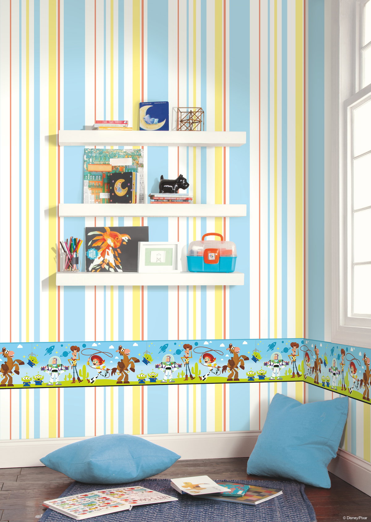 Disney & Pixar Toy Story 4 Green Border, Wallpaper by York Wall, 9' length x 9" width x 0.02" depth View 2