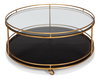Trolley Round Cocktail Table, by Sarreid, 3'6" length x 3'6" width x 1'5" height thumbnail 10