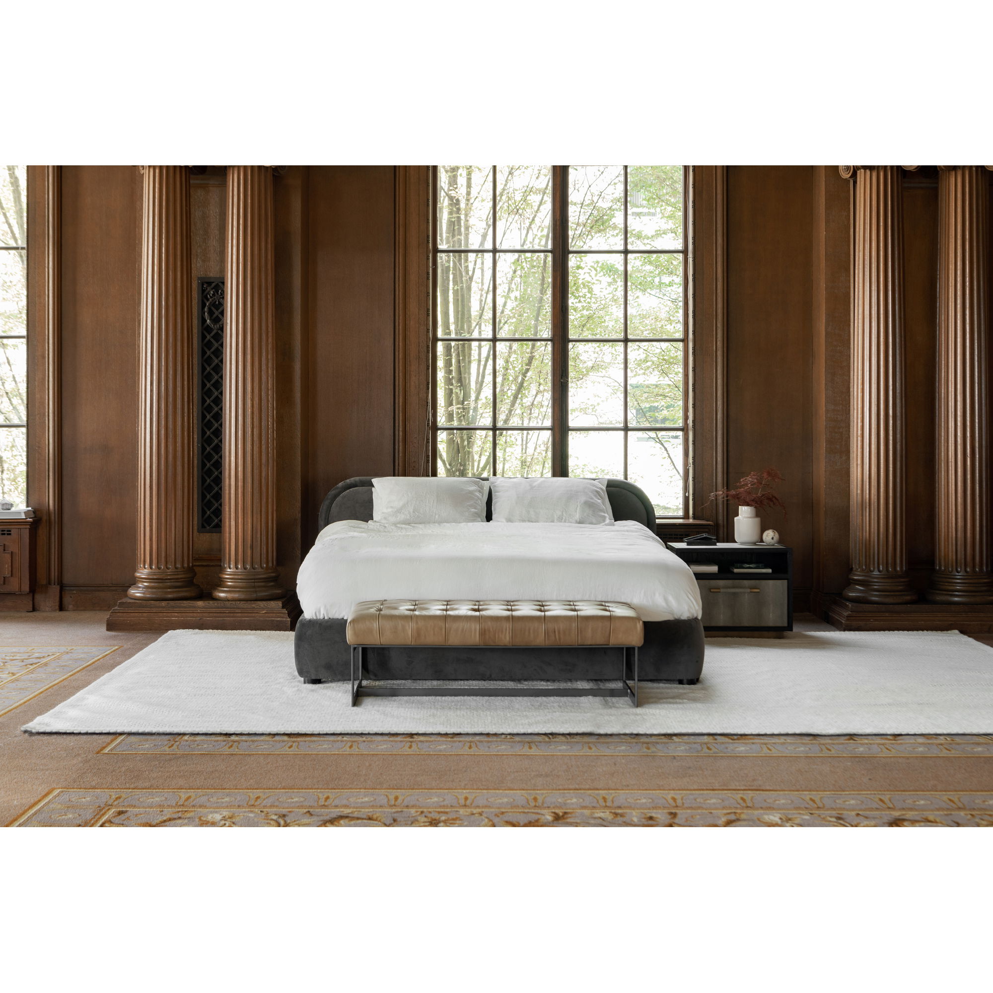 Wyatt Leather Bench large image 