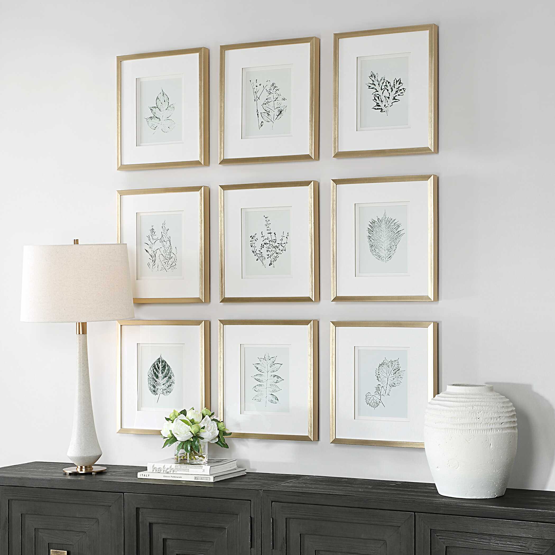 Nature's Script Framed Botanical Prints Set/9 large image 