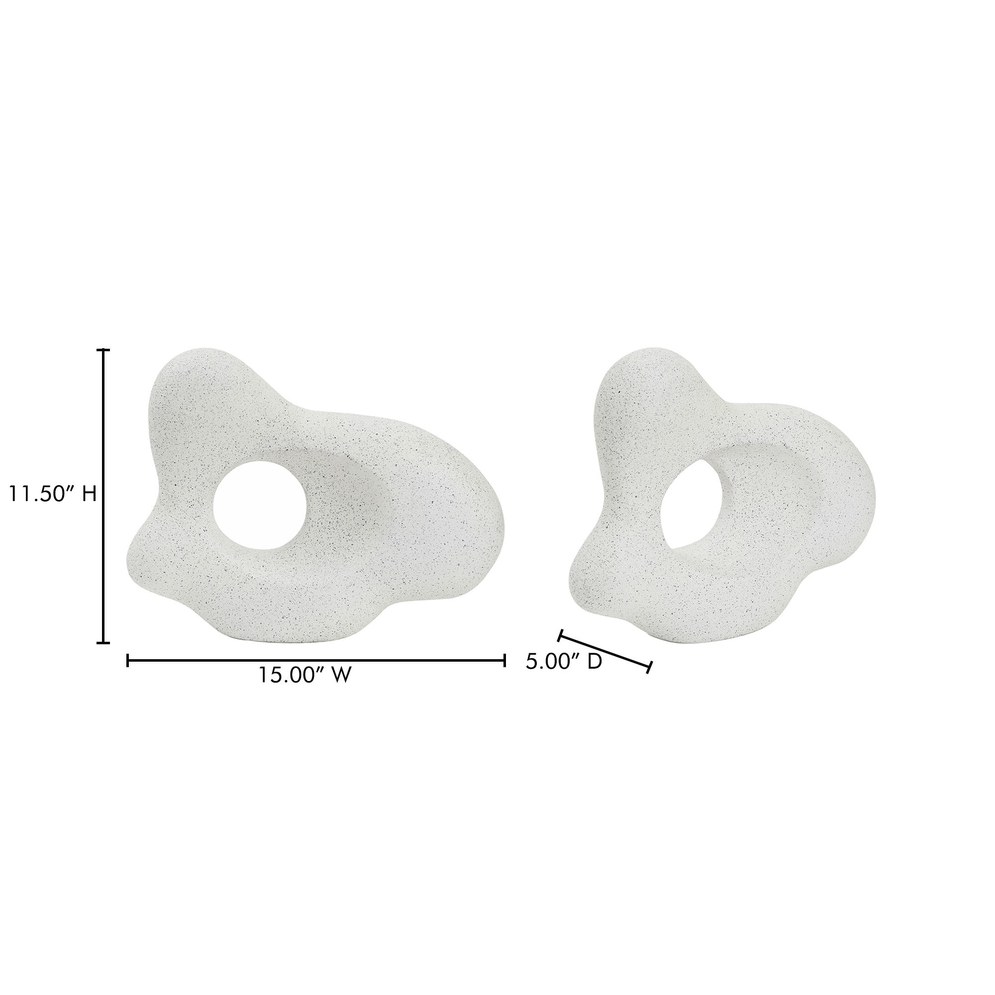 Matter Ecomix Sculpture Flecked Stone, Figurines & Statue by Moe's Home, 15" width x 11.5" height x 5" depth View 9