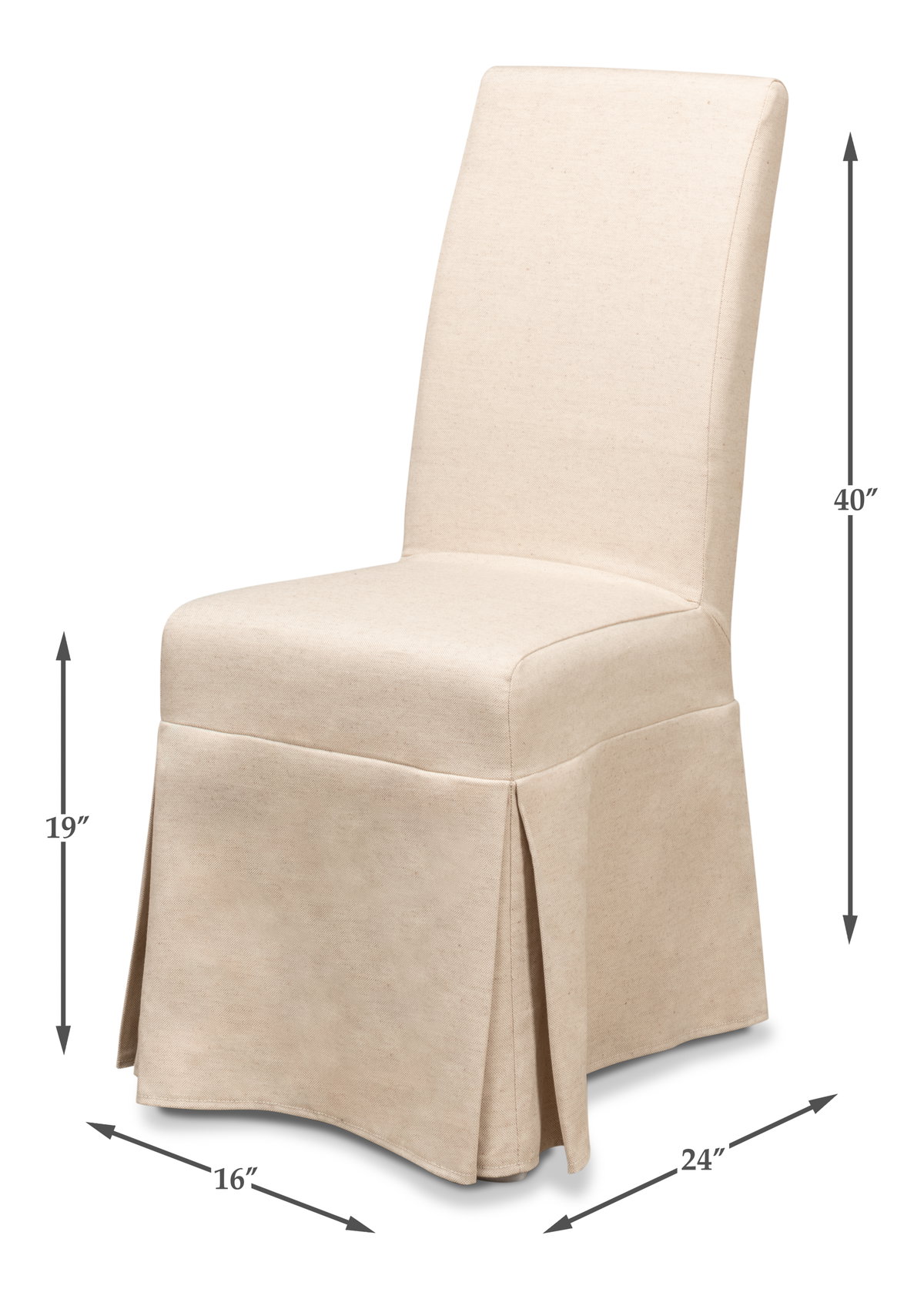 Draped Side Chair, by Sarreid, 2' length x 1'4" width x 3'4" height View 14