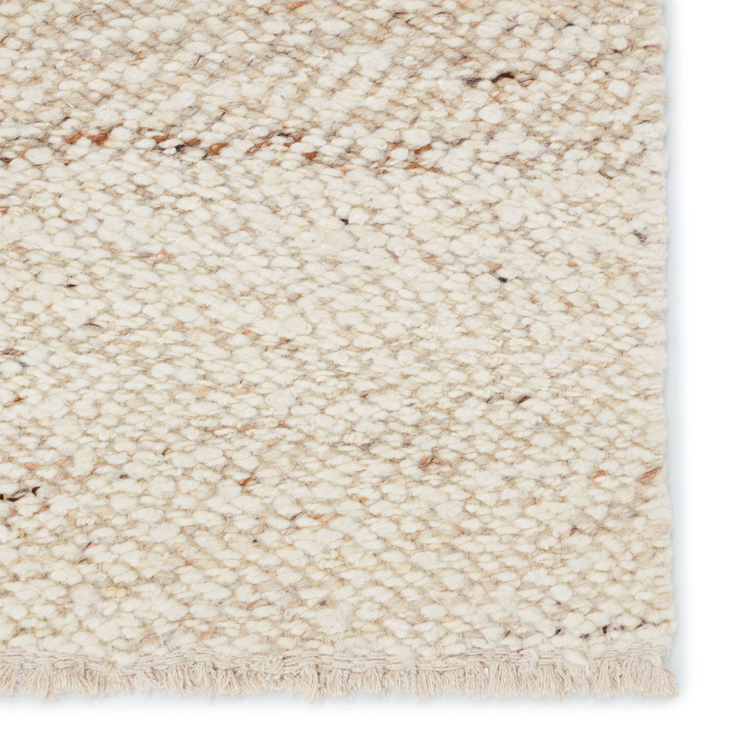 Jaipur Living Klarna LEO04 Handmade Stripes Beige and Cream Area Rug (8'x10') large image 