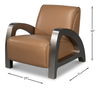 Carlisle Armchair, Caramel Brown Leather thumbnail 12