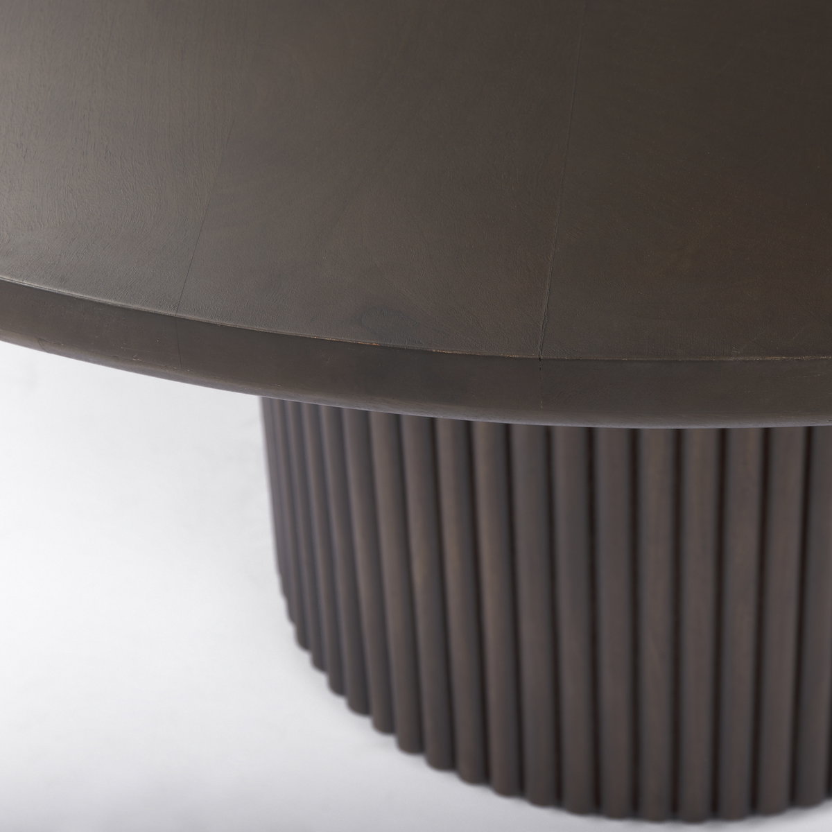 Terra 60' Round Pedestal Dining Table | Modern | Dark Brown Wood | Seats 6, by Mercana, 60" length x 60" width x 30" height View 7