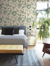 Dahlia Blooms Green & Beige Wallpaper thumbnail 2
