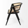 Tabitha Cane Back Dining Arm Chair | Linen with Black Wooden, Dining Chair by Mercana, 23" length x 23" width x 30" height thumbnail 5
