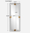 Cornerstone Oversized Mirror, by Uttermost, 2'4.87" width x 6'4.87" height x 2" depth thumbnail 3
