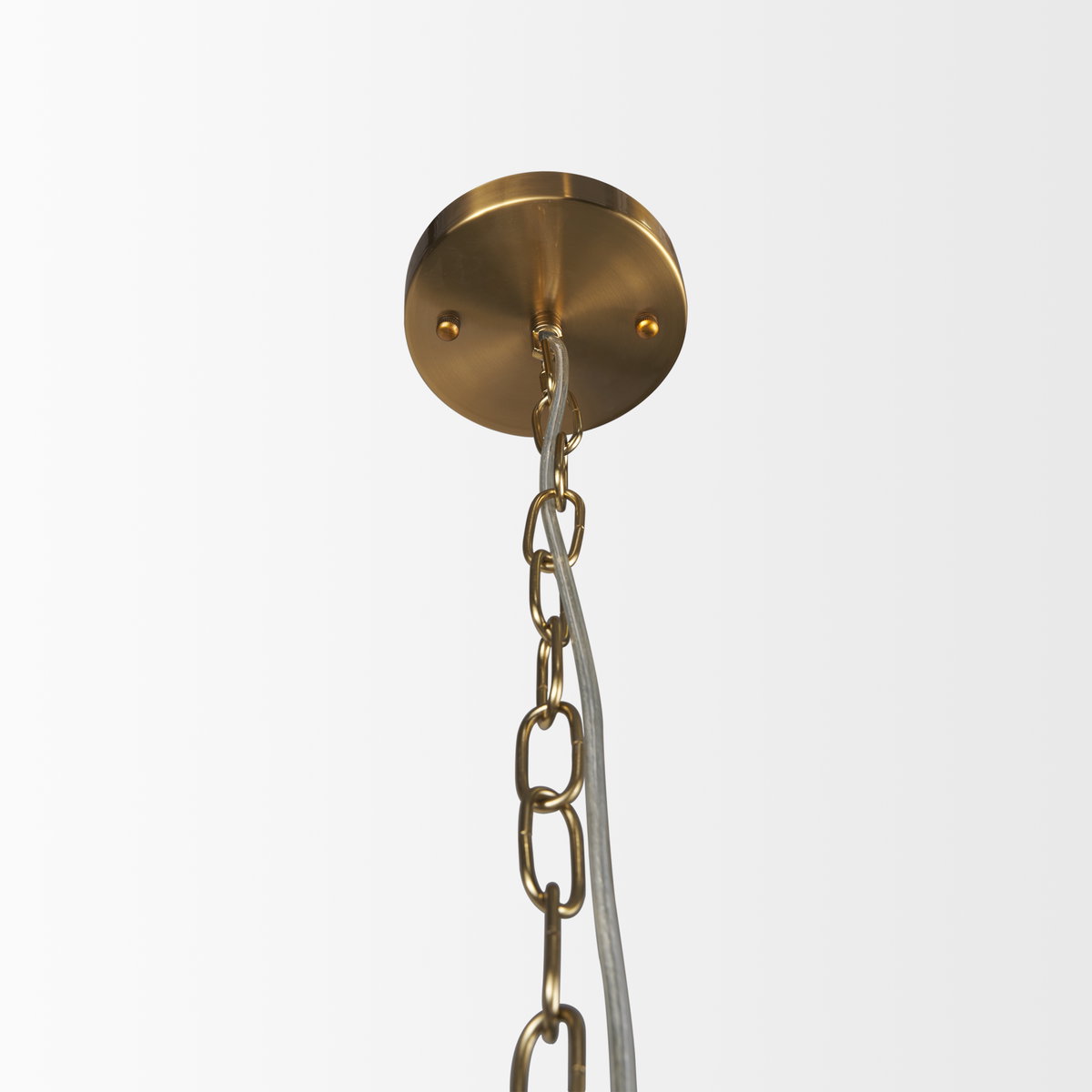 Britton Gold Metal with Clear Glass Globe 1-Light Pendant Light, by Mercana, 5.91" length x 5.91" width x 13.78" height View 5