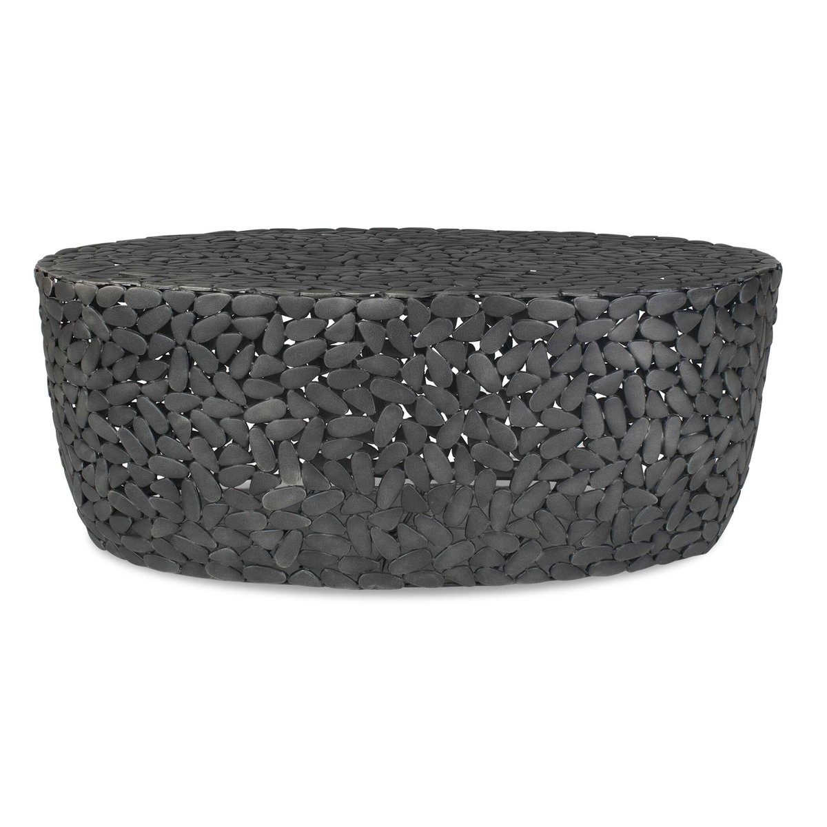 Rivington Outdoor Pebble Coffee Table, Outdoor Table by Uttermost, 3'4" width x 1'3" height x 2'4" depth View 1