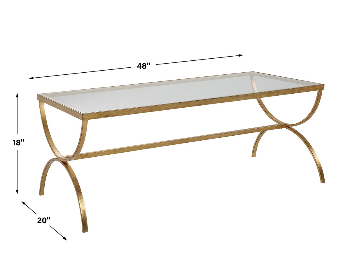 Crescent Coffee Table, Furniture by Uttermost, 48" width x 18" height x 20" depth View 3