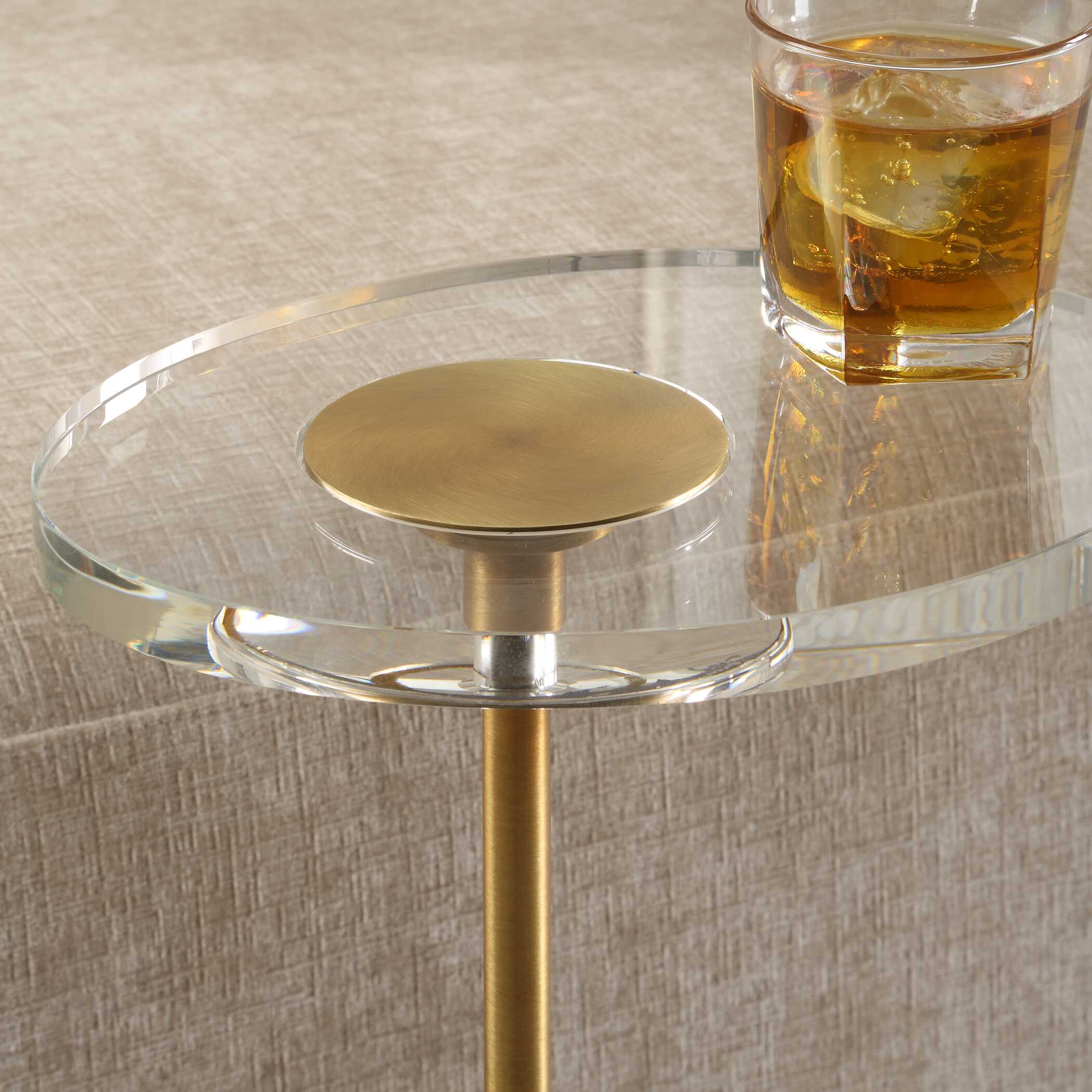 Kaufman Crystal Accent Table, Furniture by Uttermost, 11" width x 22" height x 8.5" depth View 6