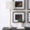 Hemisphere Brass Buffet Lamp, Table Lamp by Uttermost, 13" width x 36.5" height x 13" depth thumbnail 4