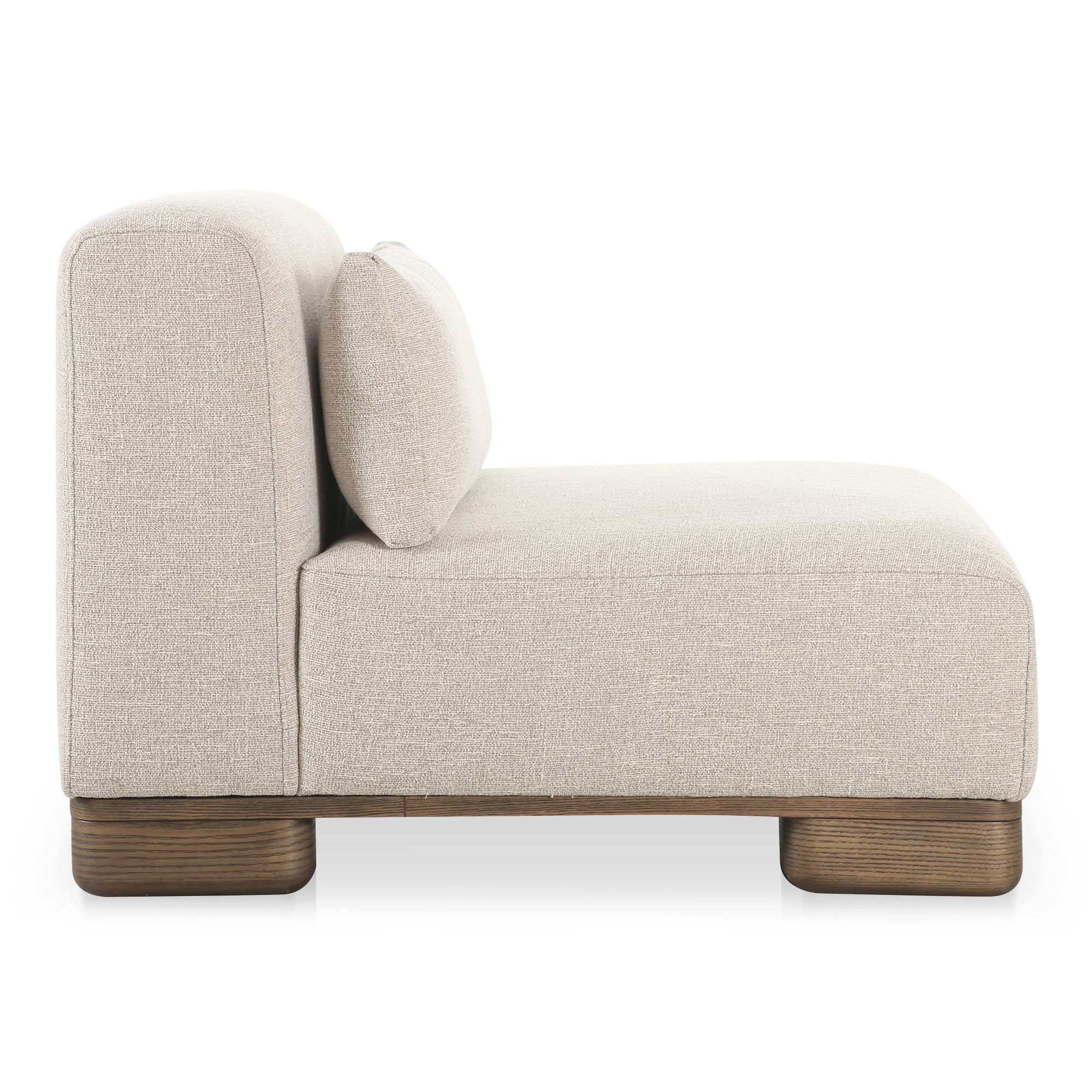 June Slipper Chair Oatmeal, Accent Chair by Moe's Home, 35" width x 30" height x 40" depth View 3