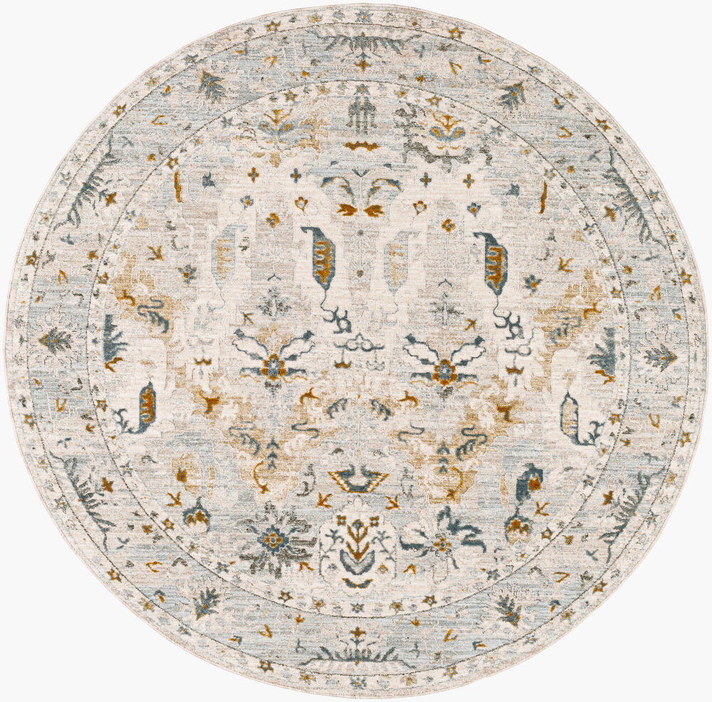 Dresden Machine Woven Rug, by Surya, 5'2.99" length x 5'2.99" width