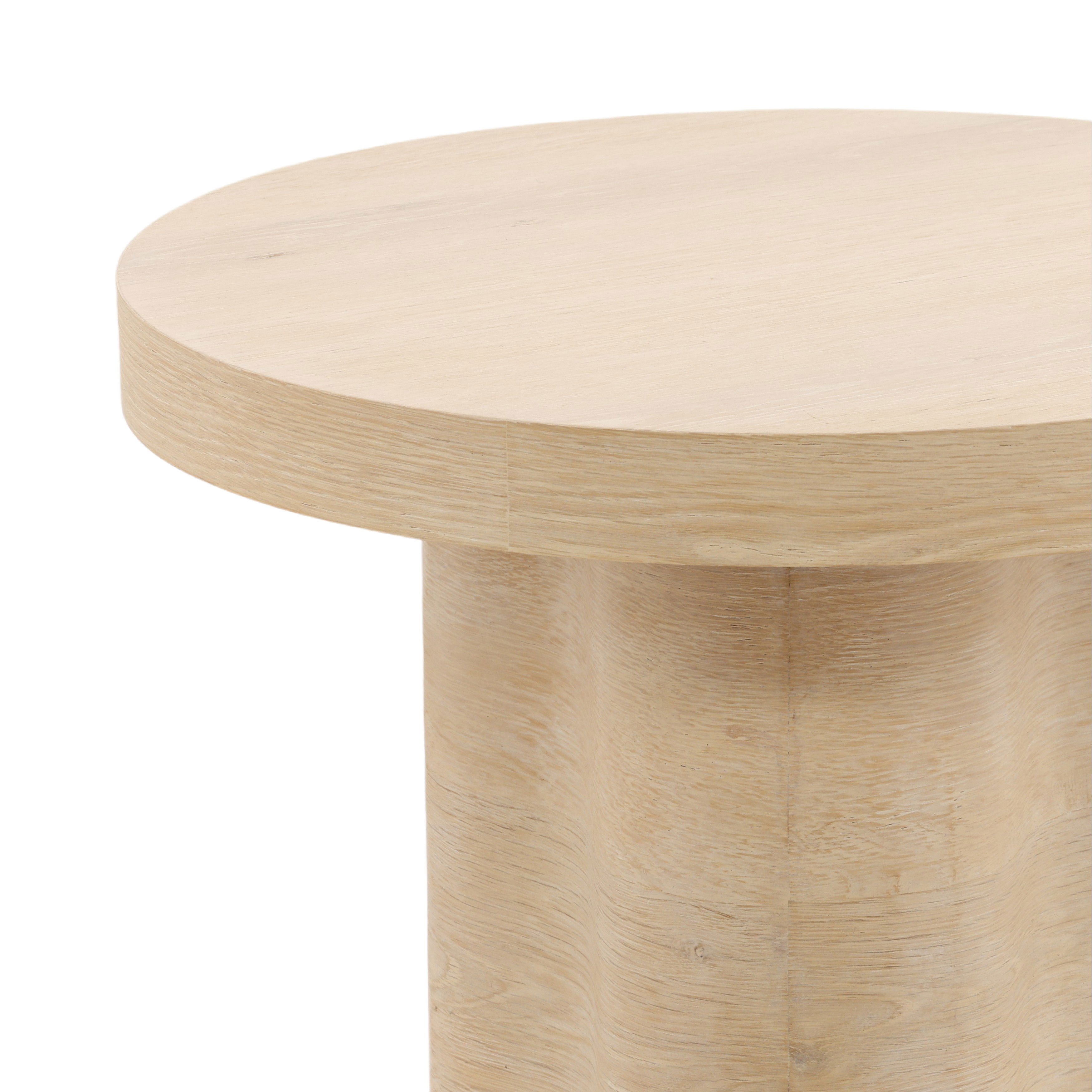 Kyrell Side Table Light Natural, Side & End Table by Dovetail, 21" width x 22" height x 21" diameter x 21" depth View 3
