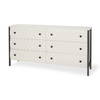 Savannah White Fir Veneer with Gray Metal 6-Drawer Sideboard, Sideboards & Buffet by Mercana, 62.6" length x 15.75" width x 31.5" height thumbnail 1
