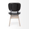 Haden I Black Faux-Leather Wrap Brown Solid Wood and Iron Base Dining Chair thumbnail 3