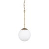 Edie Brushed Gold Metal with Frosted Glass Globe 1-Light Pendant, by Mercana, 12" length x 12" width x 54" height thumbnail 1