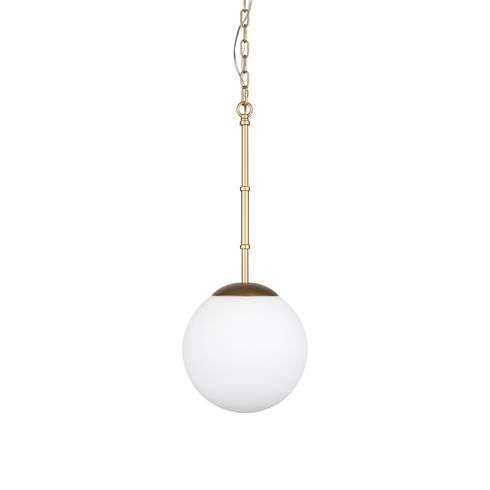 Edie Brushed Gold Metal with Frosted Glass Globe 1-Light Pendant