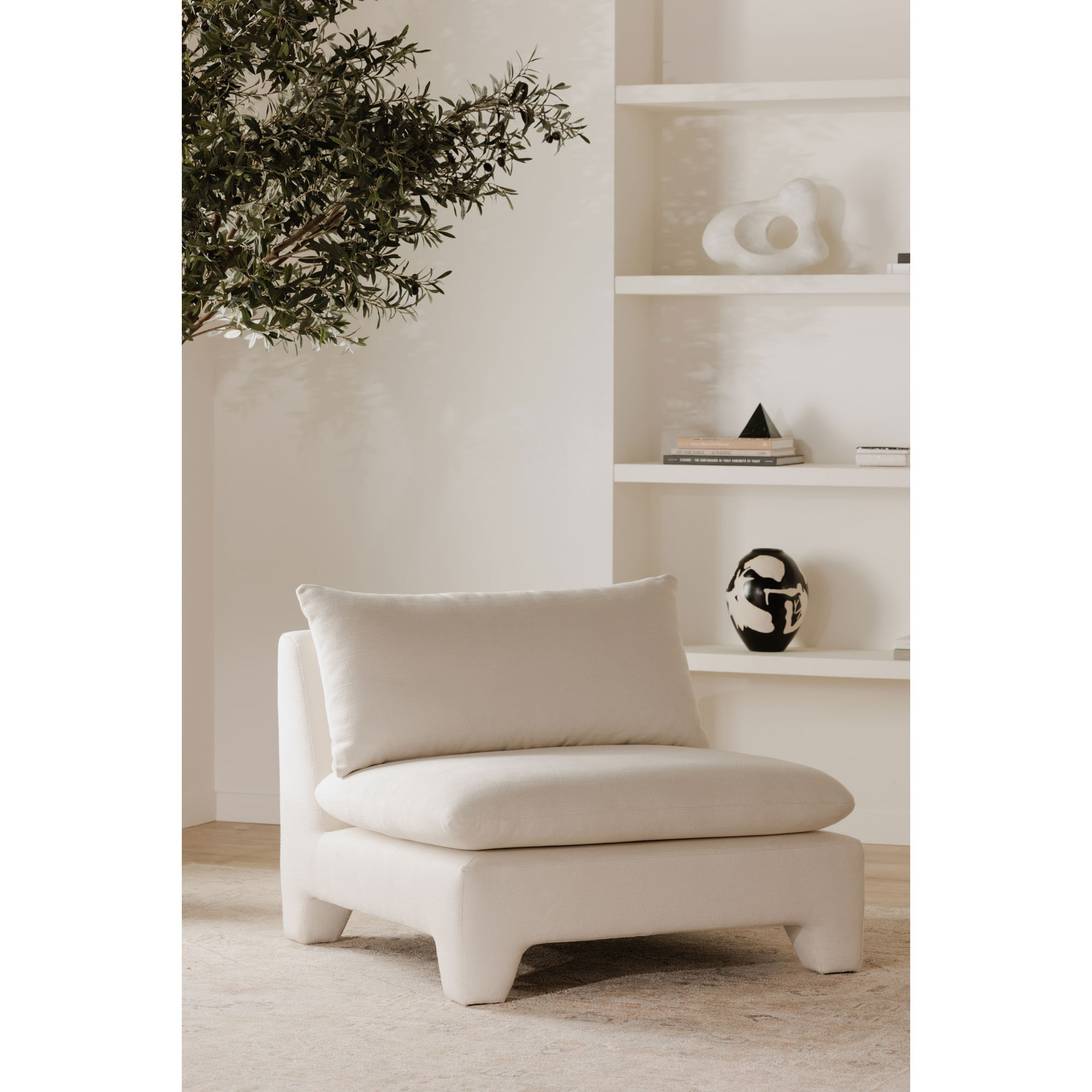 Estelle Lounge Chair Cream large image 