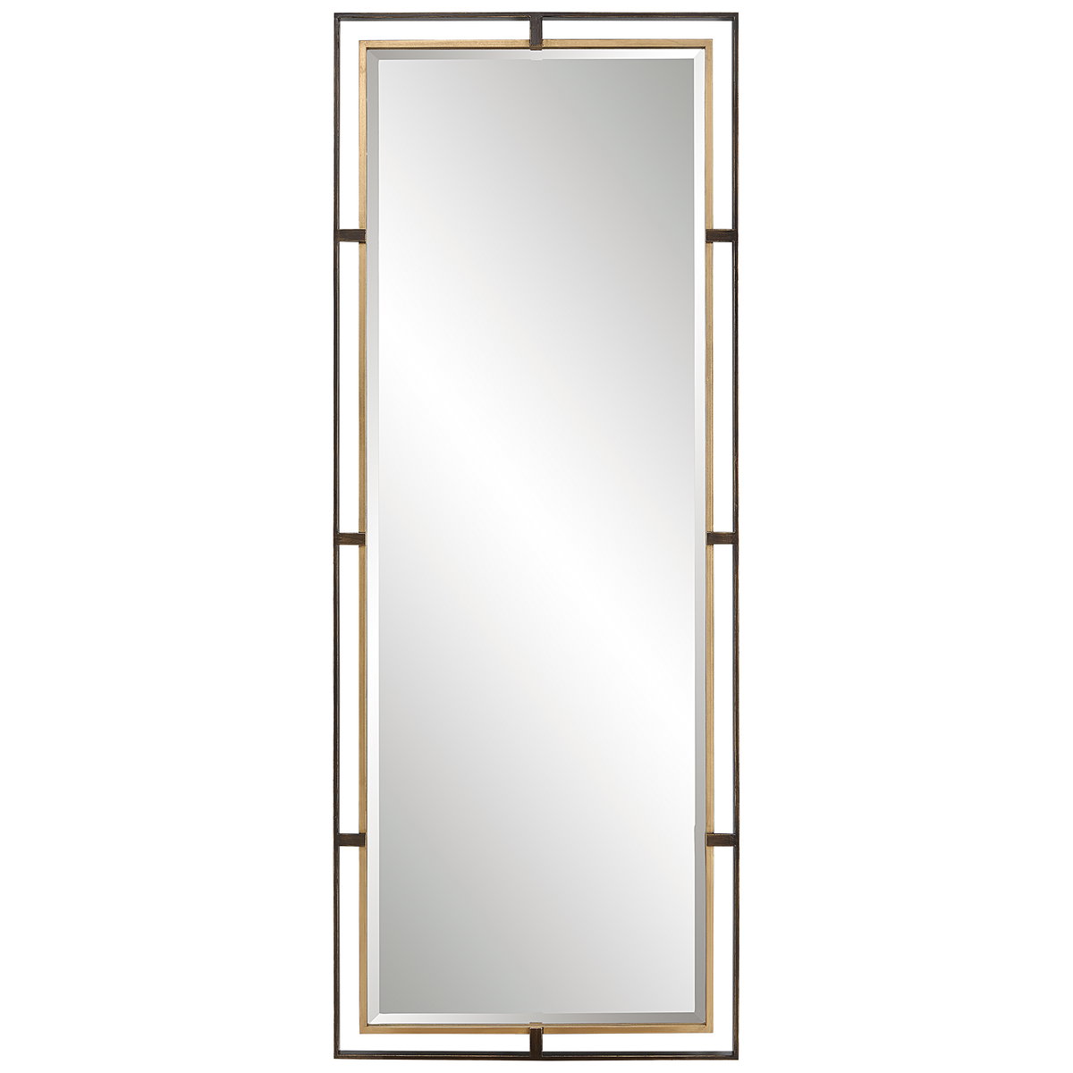 Carrizo Tall Bronze & Gold Mirror, by Uttermost, 2'8" width x 6'10" height x 1.25" depth View 1
