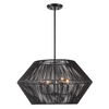 Suva 4 Light Black Rope Pendant, Ceiling Light by Uttermost, 28" width x 16.25" height x 28" diameter thumbnail 4