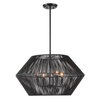 Suva 4 Light Black Rope Pendant, by Uttermost, 28" width x 16.25" height x 28" diameter thumbnail 4