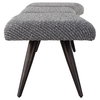 Bowtie Charcoal Fabric Bench, Benche by Uttermost, 72.5" width x 18" height x 20" depth thumbnail 6