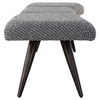 Bowtie Charcoal Fabric Bench, Furniture by Uttermost, 72.5" width x 18" height x 20" depth thumbnail 6