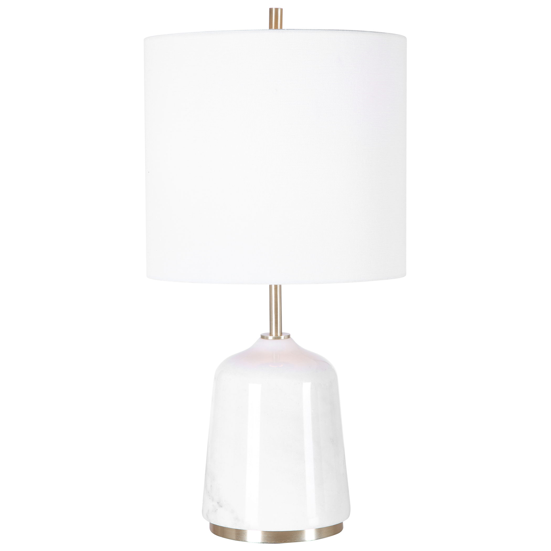Eloise White Marble Table Lamp, by Uttermost, 10" width x 20" height x 10" depth View 1