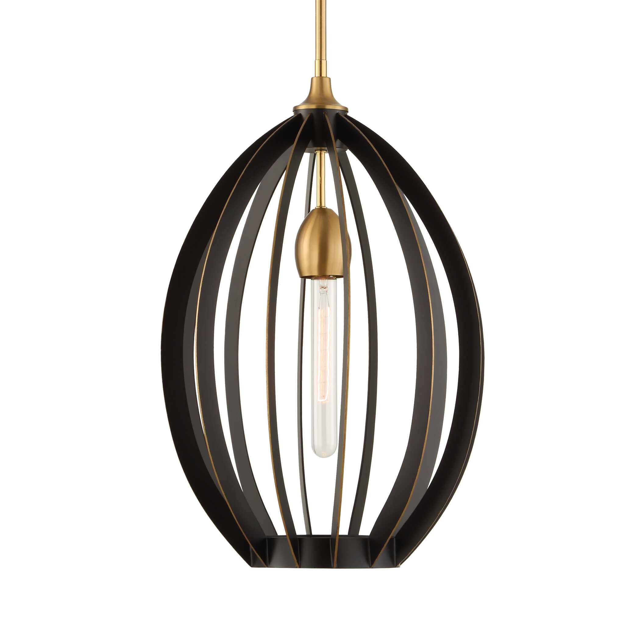 Darby 1 Light Architectural Oval Pendant large image 