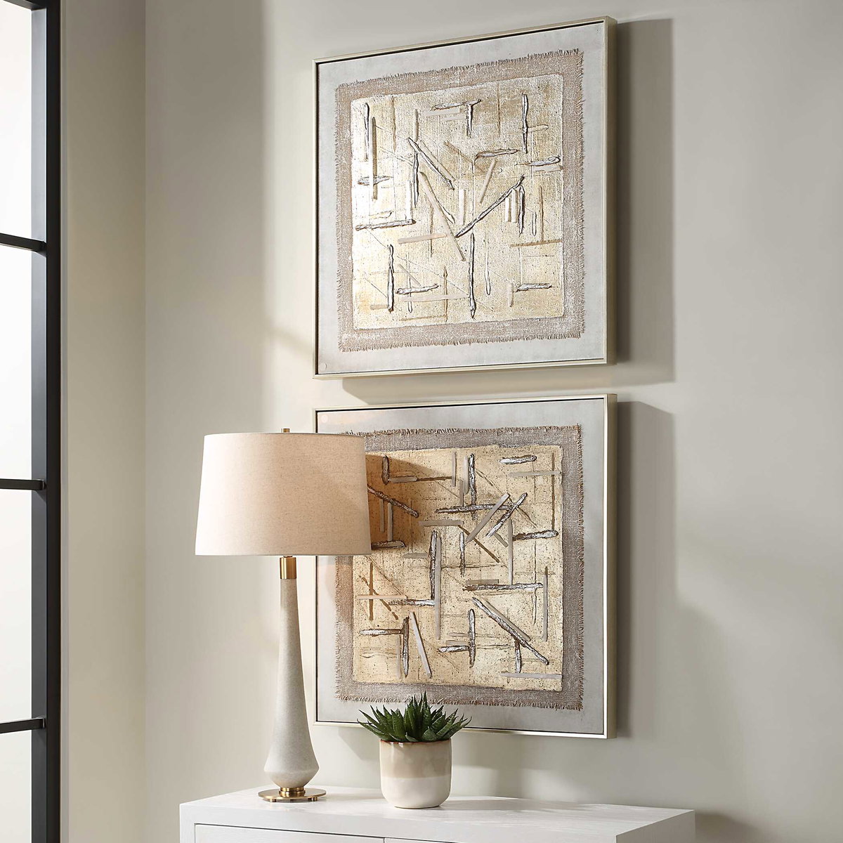 Unpredictable Hand Painted Canvases Set/2, Art by Uttermost, 31" width x 31" height x 2" depth View 4