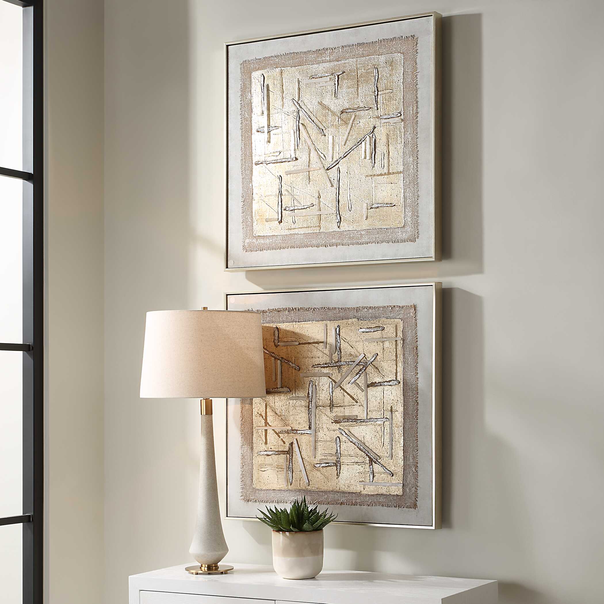 Unpredictable Hand Painted Canvases Set/2, Painting by Uttermost, 31" width x 31" height x 2" depth View 4
