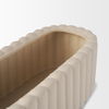 Mira Wide Textured Blush Beige Fluted Ceramic Vase thumbnail 5