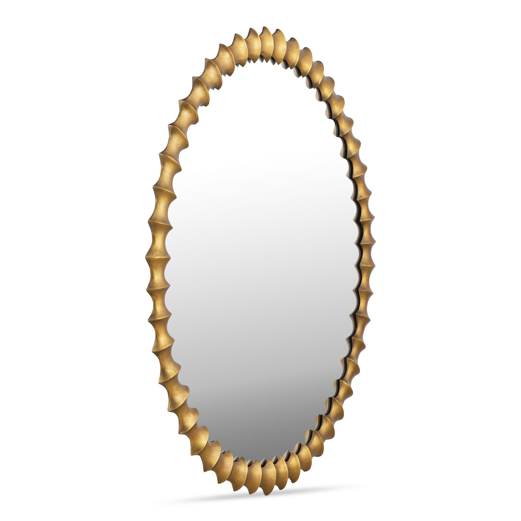 Whitby Mirror Aged Brass large image 
