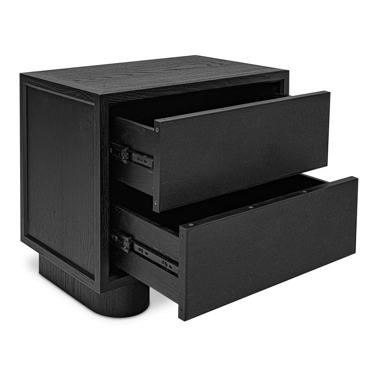 Marcelle Nightstand Black, by Moe's Home, 24" width x 21.63" height x 15" depth View 2