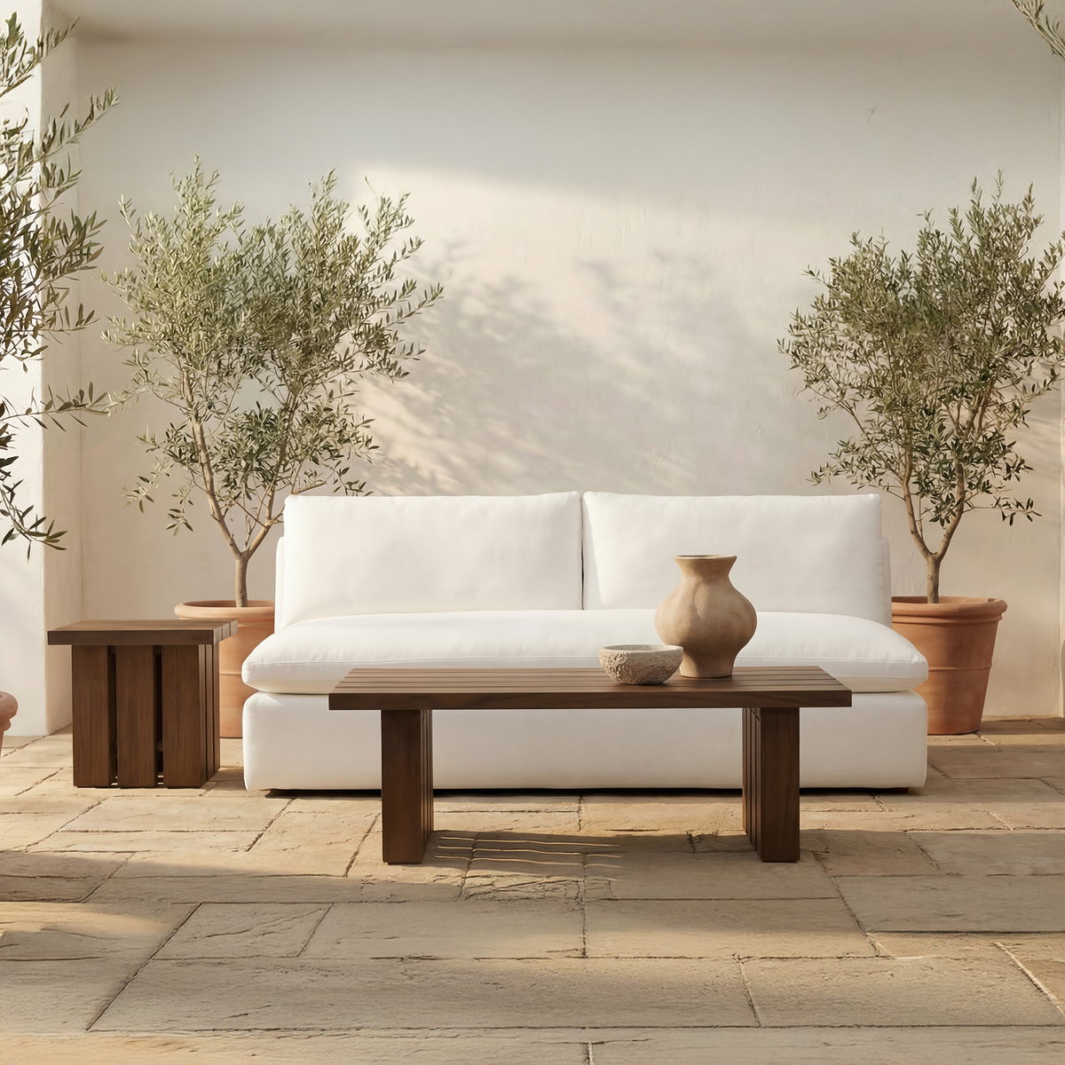 Denby Outdoor Coffee Table Brown, Outdoor Table by Moe's Home, 5'5" width x 1'6" height x 2'11" depth View 6