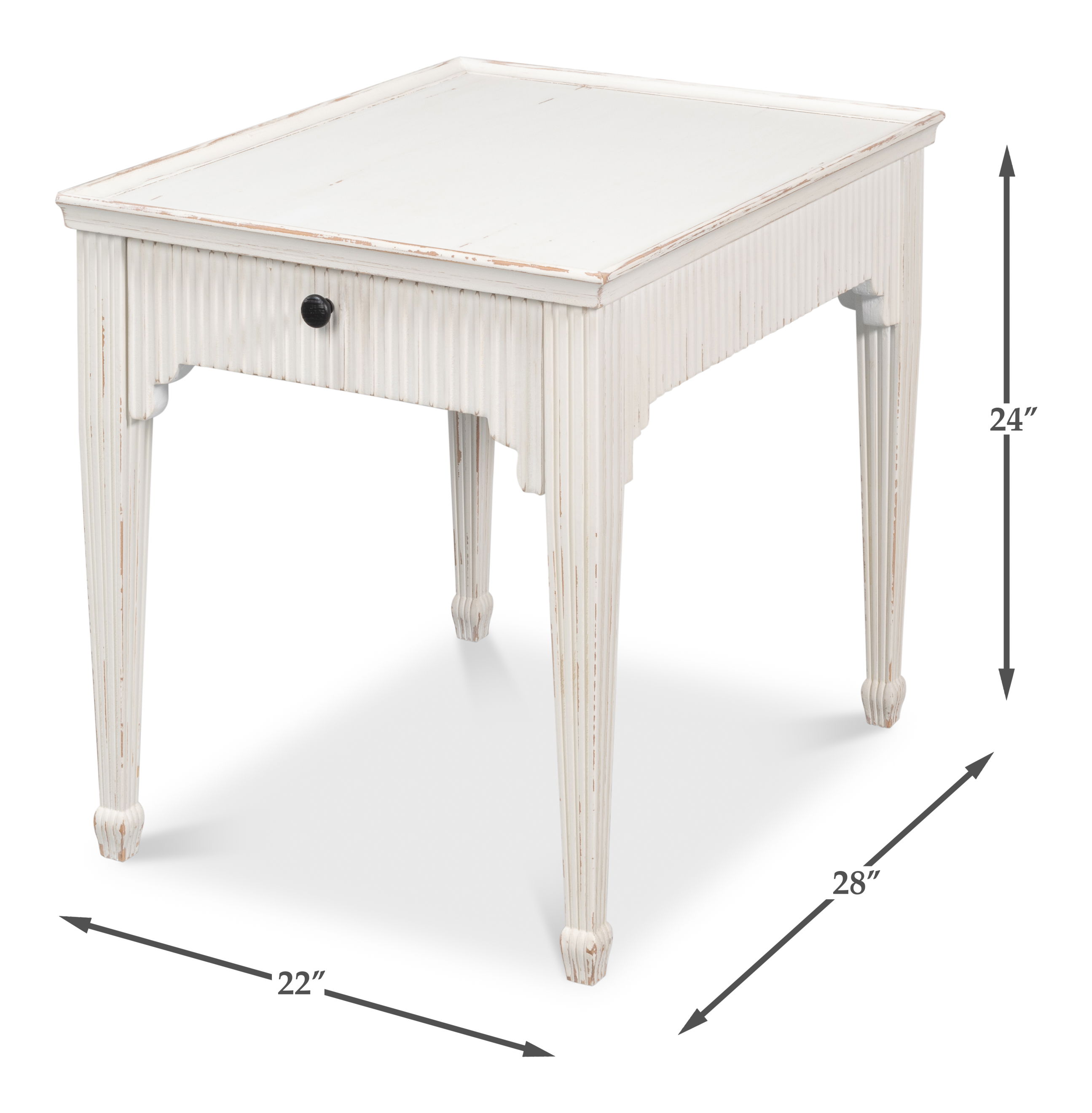 Jude Bungalow Side Table, Side & End Table by Sarreid, 22" length x 28" width x 24" height View 13