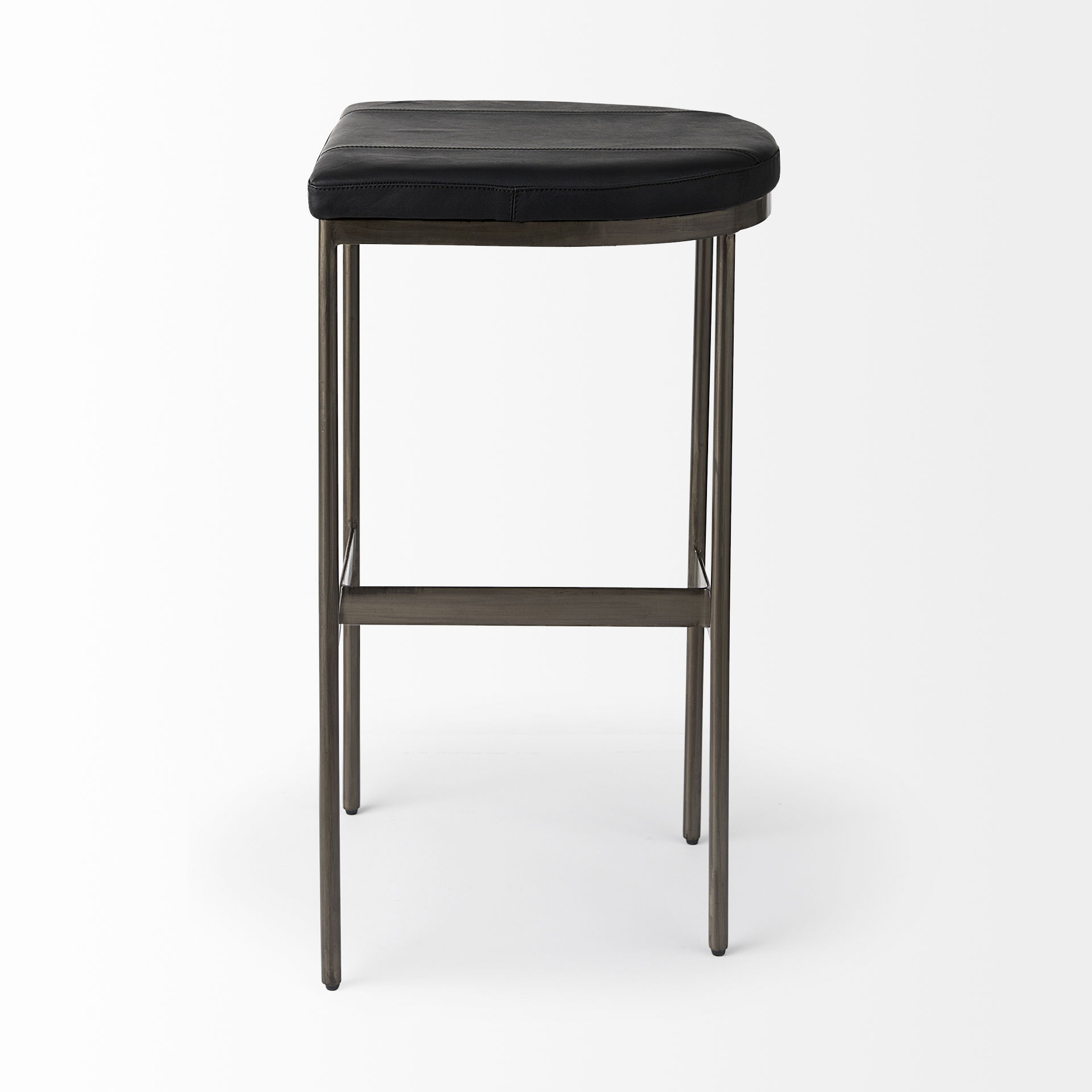 Millie 16.75L x 17.75W x 30.25H Black Leather Seat with Metal Frame Bar Stool large image 
